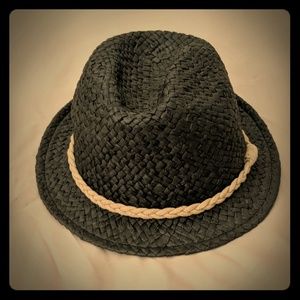 Weaved black fedora hat